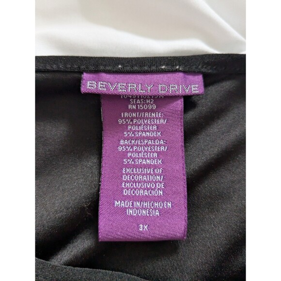 Beverly Drive Peplum Top Womens 3X Gold Sequined Tiger Pattern Black Blouse Glam - Picture 3 of 13